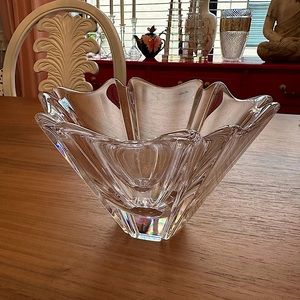 Vintage Orrefors Crystal "Orion" Bowl by Lars Hellsten 8" x 5" Signed, Numbered